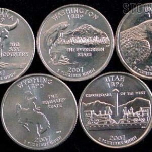 2007 D Complete Set of 5 State Quarters Uncirculated