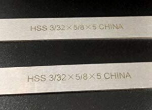 Set of 2 HSS Blades 3/32" x 5/8" x 5" for Lathe Parting Cut off Blade