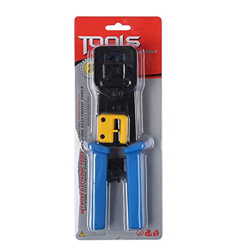 Solsop RJ45 Crimp Tool Pass Through Cat5 Cat5e Cat6 Crimping Tool for RJ45/RJ12 Regular and End-Pass-Through connectors