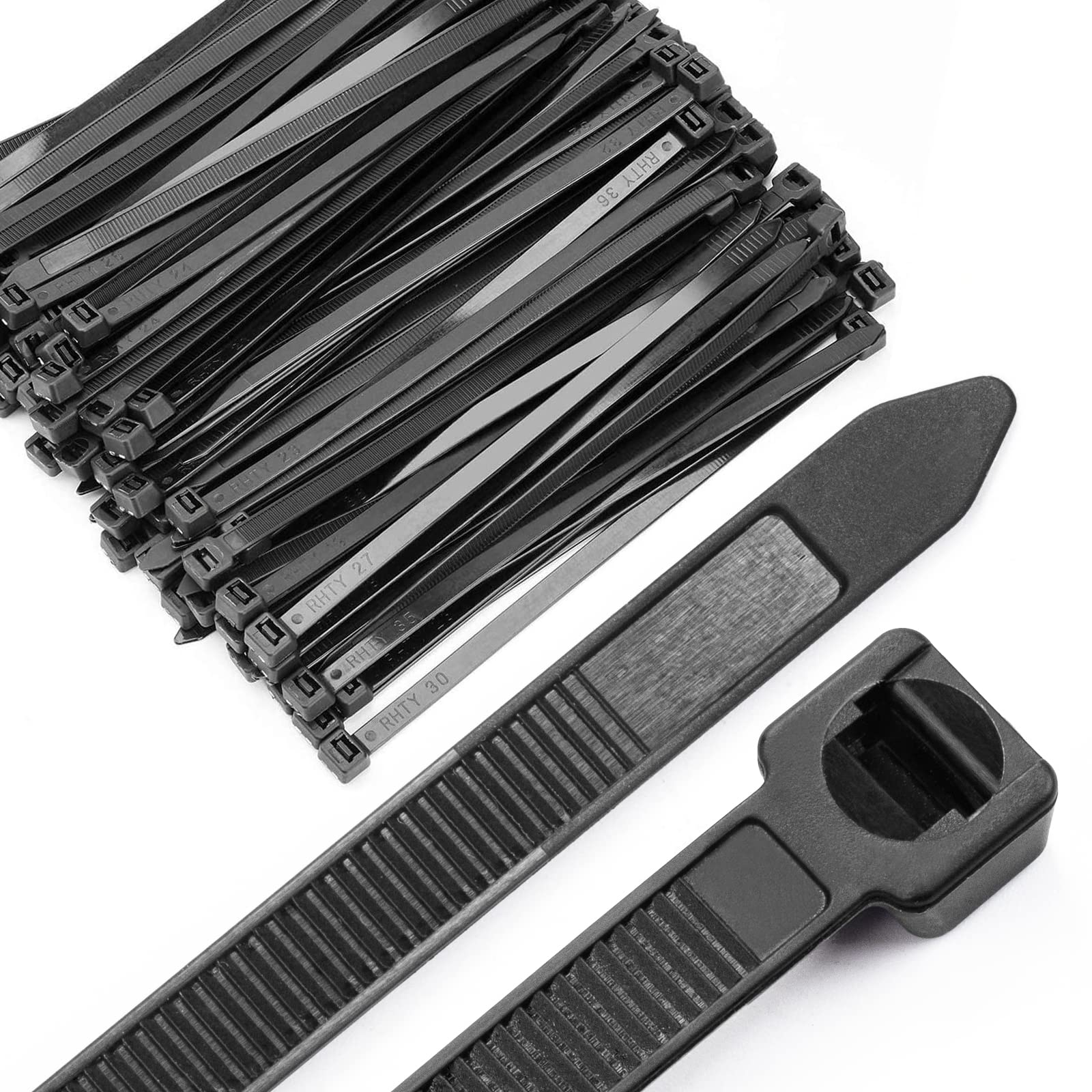 OneLeaf Cable Ties 8 Inch Heavy Duty Zip Ties with 120 Pounds Tensile Strength for Multi-Purpose Use, Self-Locking UV Resistant Nylon Tie Wraps, Indoor and Outdoor Tie Wire.120 Pcs Black