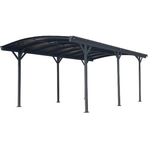 hanover 19-ft. x 10-ft. aluminum arch-roof carport with opaque polycarbonate roof panels