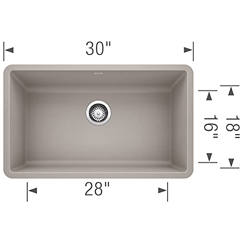 Precis 30in. Single Bowl Kitchen Sink, Concrete Gray