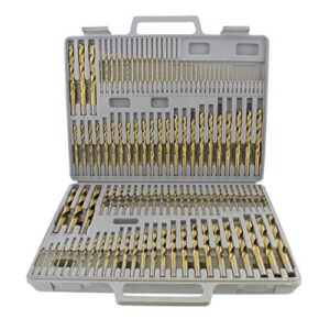 ABN Titanium Drill Bits Set Twist Drill Bit for Metal Drill Bits SAE Standard 1/16-1/2 Inch, A-Z, 1-60 Sizes - 115-Piece