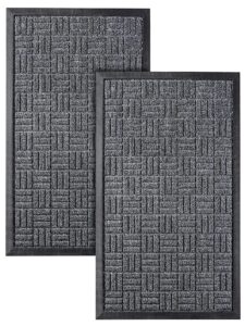 homwe front door mats, 2 pc set, 29.5 x 17, all weather entry and back yard, indoor and outdoor safe, slip resistant rubber backing, absorbent and waterproof, dirt trapping rugs for entryway