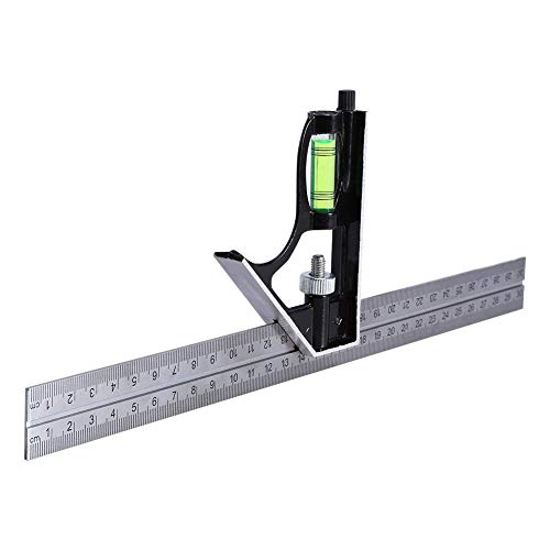 300mm (12") Combination Square Ruler, 1PC Adjustable Engineers Combination Try Square Set, Right Angle Ruler, Stainless Steel Finished Ruler, for Measurement, Marking, Layout