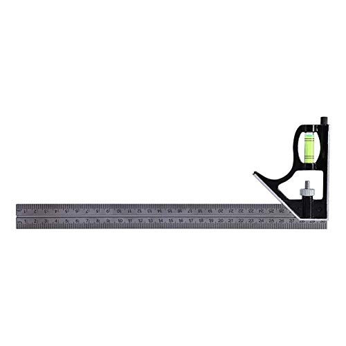 300mm (12") Combination Square Ruler, 1PC Adjustable Engineers Combination Try Square Set, Right Angle Ruler, Stainless Steel Finished Ruler, for Measurement, Marking, Layout