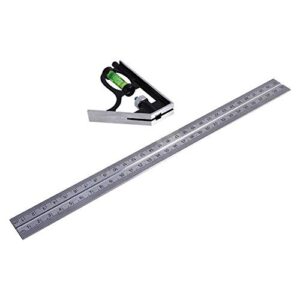 300mm (12") Combination Square Ruler, 1PC Adjustable Engineers Combination Try Square Set, Right Angle Ruler, Stainless Steel Finished Ruler, for Measurement, Marking, Layout