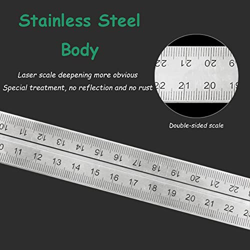 300mm (12") Combination Square Ruler, 1PC Adjustable Engineers Combination Try Square Set, Right Angle Ruler, Stainless Steel Finished Ruler, for Measurement, Marking, Layout