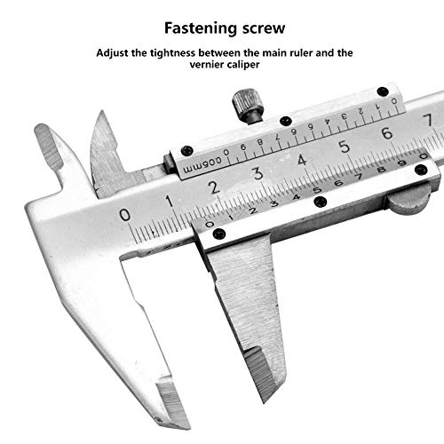 Vernier Caliper, High Accuracy Inside Outside Vernier Caliper Vernier Caliper Micrometer Gauge Measuring Tool for Length, Depth Measurements, Thickness, Carbon Steel Vernier Caliper