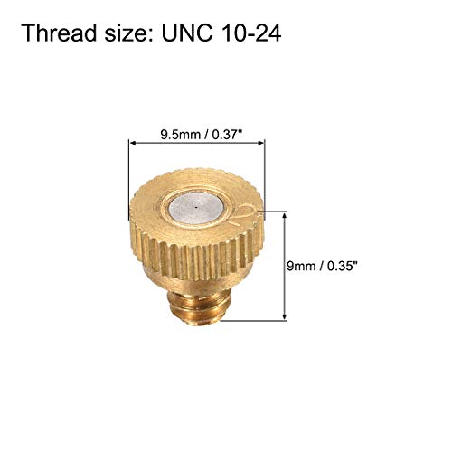 uxcell Brass Misting Nozzle - 10/24 UNC 0.2mm Orifice Dia Replacement Heads for Outdoor Cooling System - 5 Pcs