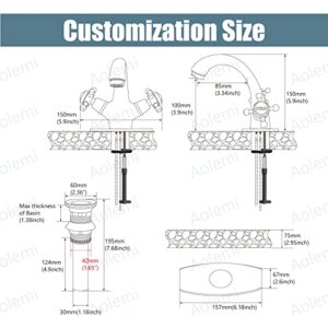 Aolemi Bathroom Sink Faucet Oil Rubbed Bronze Single Hole Double Handle Cross Knobs Vanity Sink Basin Mixer Tap and Pop Up Drain with Overflow