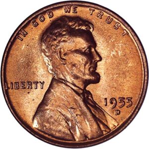 1955 d lincoln wheat cent 1c brilliant uncirculated