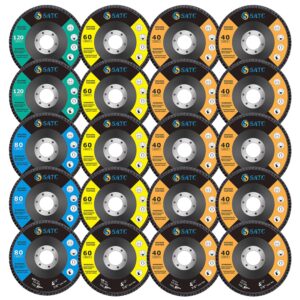 S SATC 20PCS Flap Discs 4 1/2 for Angle Grinder 40/60/80/120 Grit Flap Disc High-Density Bevel Type Angle Grinder Sanding Disc Abrasive Flap Disk #29