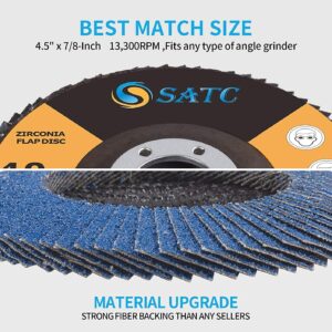 S SATC 20PCS Flap Discs 4 1/2 for Angle Grinder 40/60/80/120 Grit Flap Disc High-Density Bevel Type Angle Grinder Sanding Disc Abrasive Flap Disk #29