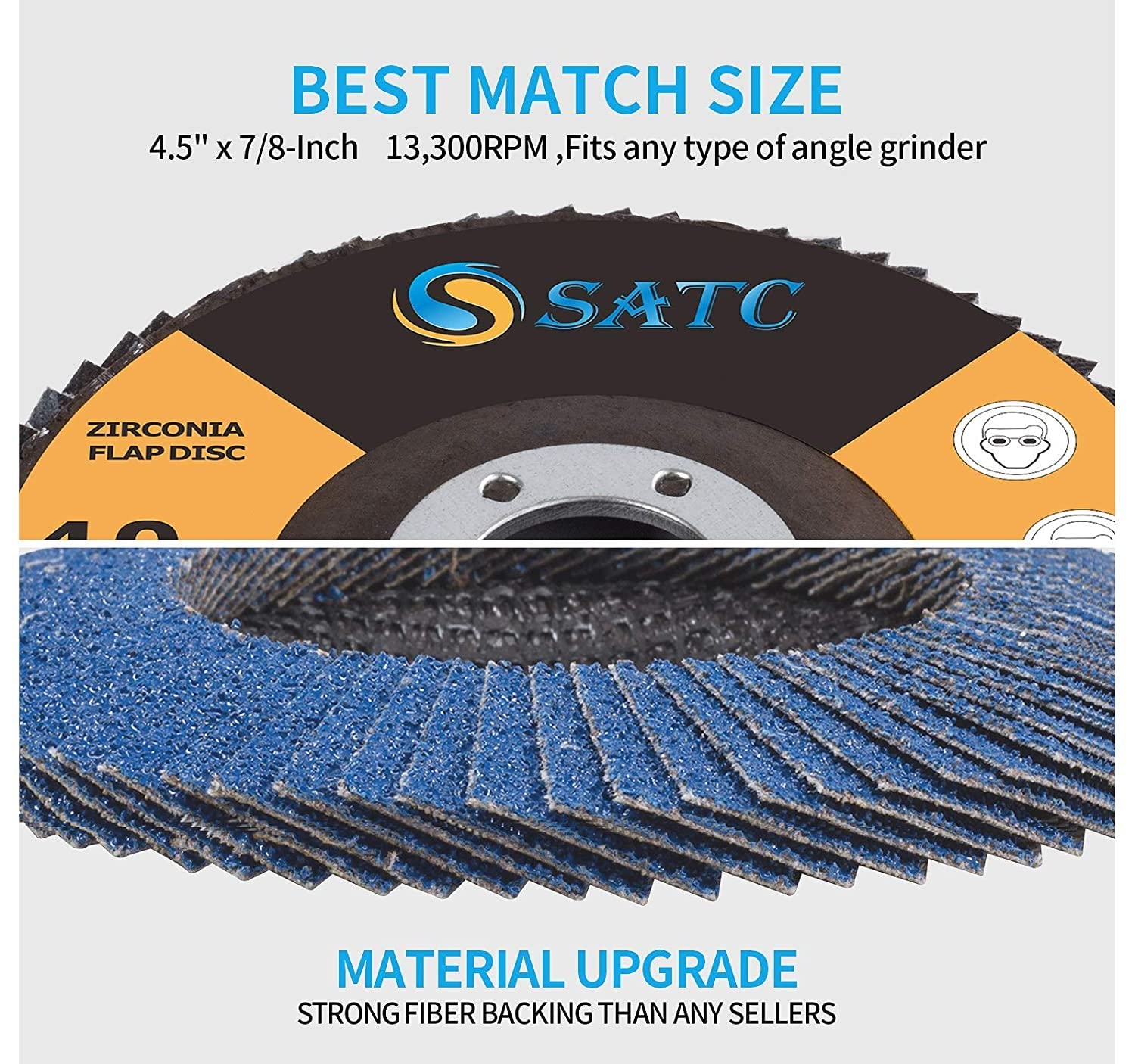 S SATC 20PCS Flap Discs 4 1/2 for Angle Grinder 40/60/80/120 Grit Flap Disc High-Density Bevel Type Angle Grinder Sanding Disc Abrasive Flap Disk #29