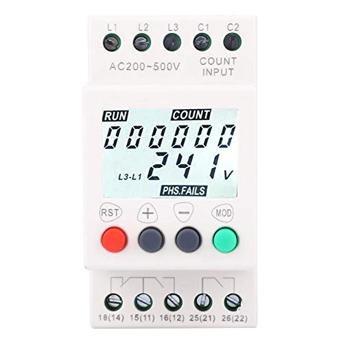 YWBL-WH RD6-W LCD Display Under Over Voltage Phase Sequence Protector 3 Phase Voltage Monitor Relay 208-480VAC