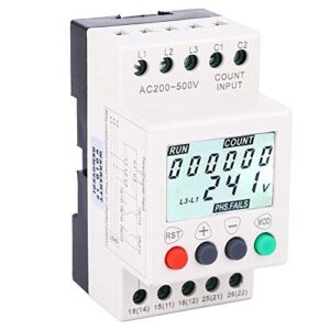 YWBL-WH RD6-W LCD Display Under Over Voltage Phase Sequence Protector 3 Phase Voltage Monitor Relay 208-480VAC