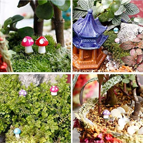 Gilroy 10pcs Mini Mushrooms Miniature Figurines, Fairy Garden Accessories, Fairy Garden Supplies, Micro Landscape - Plant Pots, Bonsai Craft Decor