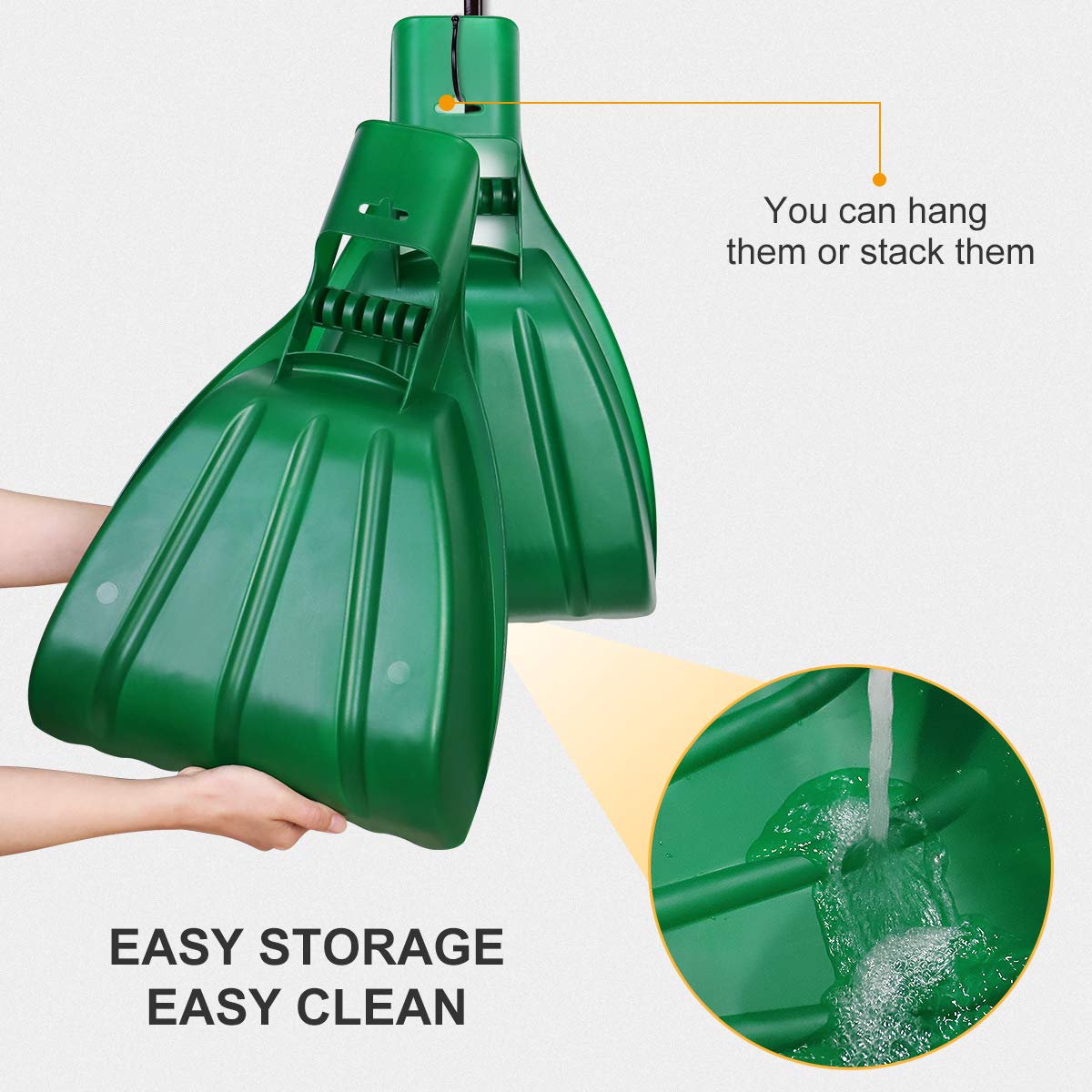 Eastrans Large Leaf Scoops and Hand Rake Claw, Ergonomic Hand Held Garden Rake Grabbers for Picking up Leaves,Grass Clippings and Lawn Debris