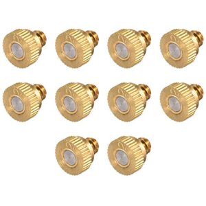 uxcell brass misting nozzle - 10/24 unc 0.2mm orifice dia replacement heads for outdoor cooling system - 10 pcs