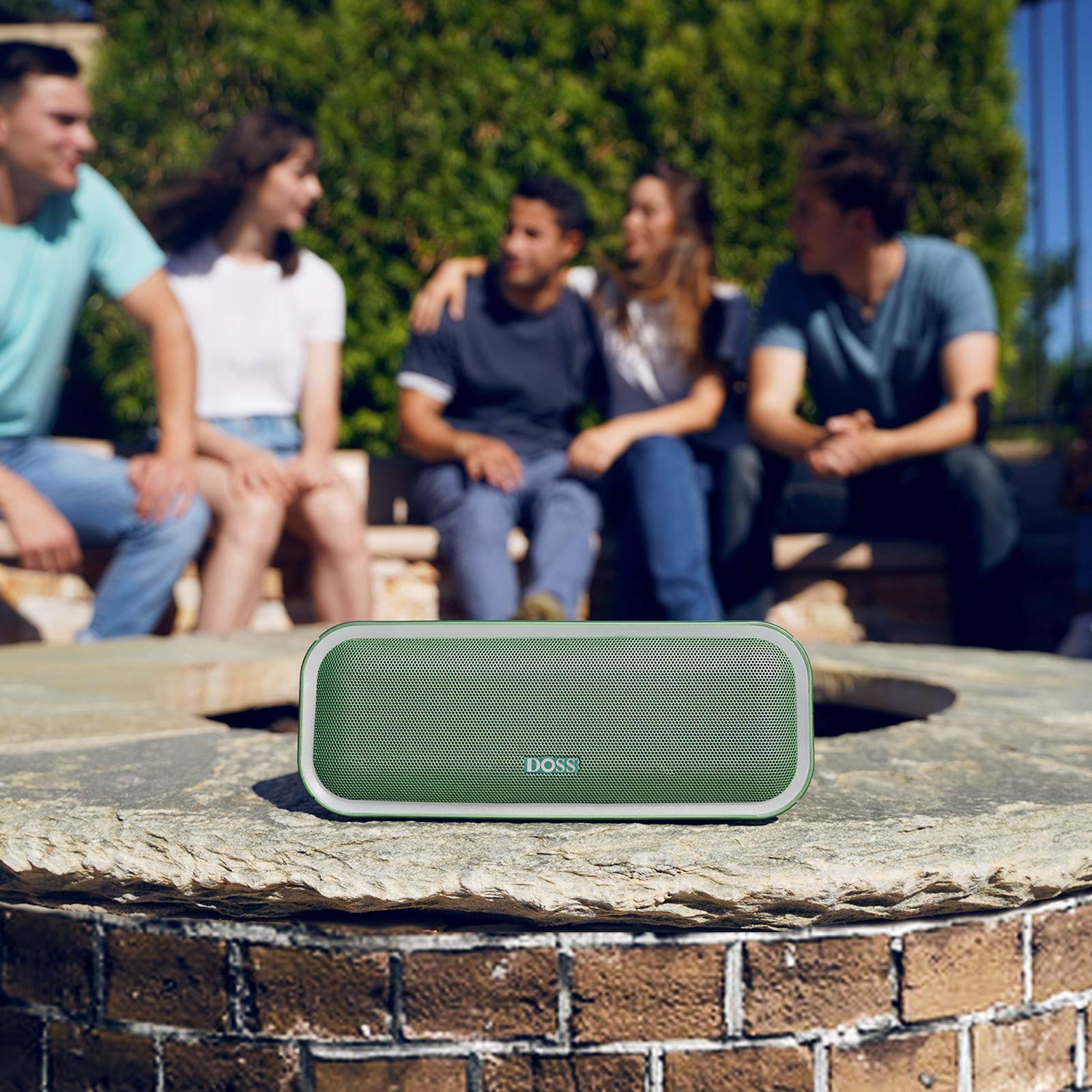 DOSS Bluetooth Speaker, SoundBox Pro+ Wireless Bluetooth Speaker with 24W Impressive Sound, Booming Bass, IPX6 Waterproof, 15Hrs Playtime, Wireless Stereo Pairing, Mixed Colors Lights, 66 FT - Blue