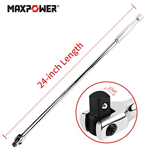 MAXPOWER 24-Inch Breaker Bar 1/2-Inch Drive Flex Handle