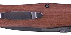 Poppa - I Love You to The Moon and Back Stainless Steel Folding Pocket Knife with Clip, Wood