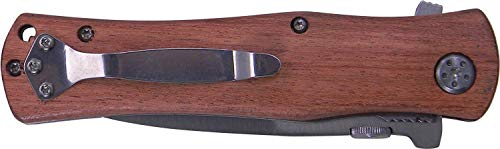 Poppa - I Love You to The Moon and Back Stainless Steel Folding Pocket Knife with Clip, Wood