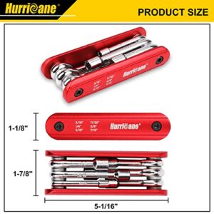HURRICANE 6 in 1 Folding Nut Driver Set SAE, Hex Nut Driver Set, Cr-V Steel Shank. Premium Portable Premium Aluminum Handle. Easy to Carry Out, 3/16, 1/4, 5/16, 11/32, 3/8, 7/16 inch