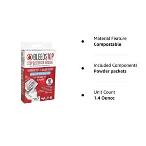 Bleedstop Stop Bleeding in Seconds Emergency First Aid for Home Kids and Family (2) 20g Powder Packets (1)