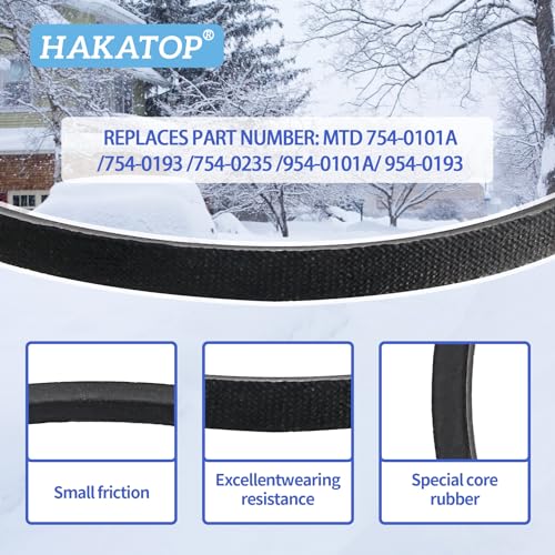 HAKATOP 954-0101 754-0101 Auger Drive Belt for MTD Cub Cadet 754-0101A 954-0101A 265-433 Murray 581264 581264MA 1/2 X 35" Snow Blower