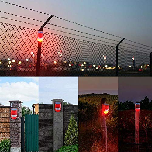 Solar Security Light Alarm,2 Pack IP65 Waterproof PIR LED Motion Sensor Flashing Light Lamp,Built in Battery,Energy Saving Warning 110dB Loud Siren Solar Light for Home Flashing Outdoor