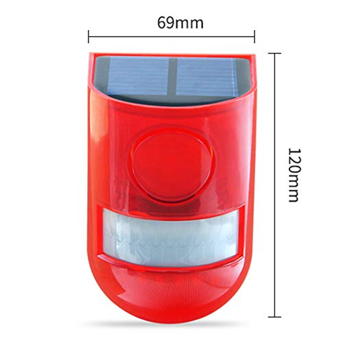 Solar Security Light Alarm,2 Pack IP65 Waterproof PIR LED Motion Sensor Flashing Light Lamp,Built in Battery,Energy Saving Warning 110dB Loud Siren Solar Light for Home Flashing Outdoor