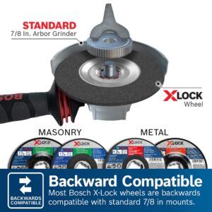 BOSCH TCWX1S500 5 In. x .045 In. X-LOCK Metal/Stainless Fast Cutting Abrasive Wheel 60 Grit Compatible with 7/8 In. Arbor Type 1A (ISO 41) for Applications in Metal, Stainless Steel Cutting