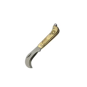 fon alley mini pocket knife multi-purpose mini hook outdoor tool folding knife (yellow 3w)
