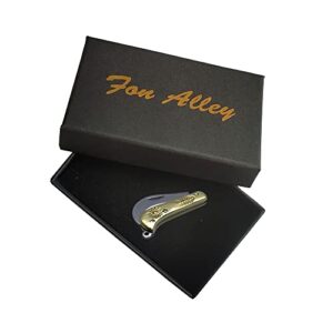 Fon Alley mini pocket knife Multi-purpose Mini hook outdoor tool folding knife (yellow 3w)