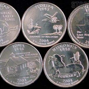 2004 D Complete Set of 5 State Quarters Uncirculated