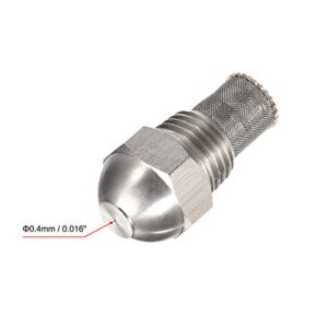 uxcell Mist Nozzle - 1/4BSPT 0.4mm Orifice Dia 304 Stainless Steel Fine Atomizing Spray Tip