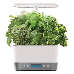 aerogarden harvest elite indoor garden hydroponic system with led grow light and herb kit, holds up to 6 pods, white
