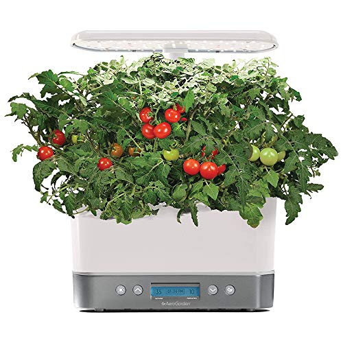 AeroGarden Harvest Elite Indoor Garden Hydroponic System with LED Grow Light and Herb Kit, Holds up to 6 Pods, White