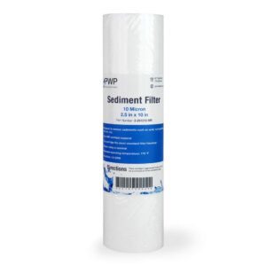 Sediment Water Filtration System with Blue 2.5x10" Housing 3/4" Ports, Removes Dirt, Sand, Silt and Rust