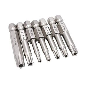 Bestgle 14pcs 1/4 Inch Hex Shank Torx Star 5 Point Screwdriver Bits T10-T40 Magnetic Security Tamper Proof Torx Head Screw Driver Bit Set, 50mm Length(Set of 2)