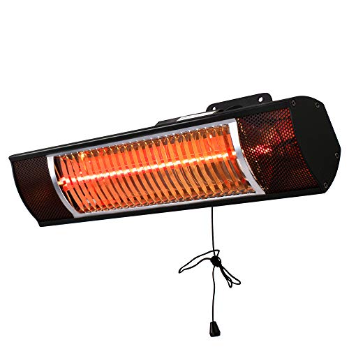 Star Patio Electric Patio Heater, Indoor/Outdoor Heater, Infrared Heater, Wall Mounted, Outdoor Heaters for Patio, Garage Heater, Space Heater, 1500W, Black, STP1580-SW