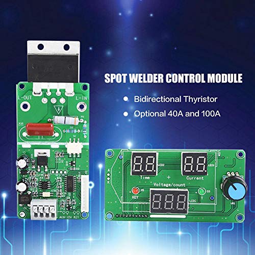 Spot Welder Controller, Spot Welder Time Control Module, Digital Display Controller Board(9-12VAC, 40A, 100A)(100A)