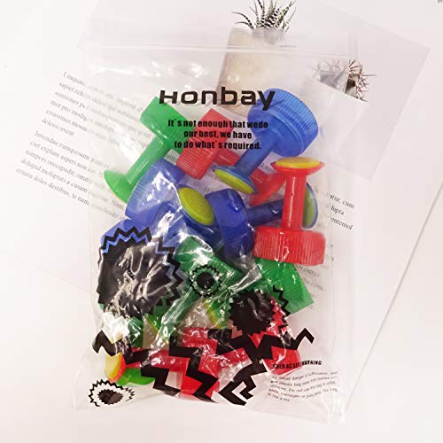 HONBAY 12PCS Plastic Bottle Cap Sprinklers Nozzles Bonsai Watering Spout Nozzle for Indoor Nursery Garden Plants (GB 28mm Caliber)