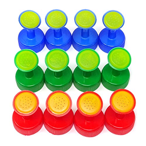 HONBAY 12PCS Plastic Bottle Cap Sprinklers Nozzles Bonsai Watering Spout Nozzle for Indoor Nursery Garden Plants (GB 28mm Caliber)