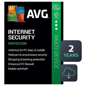 avg internet security 2022 | antivirus protection software | 10 devices, 2 years [pc/mac/mobile download]