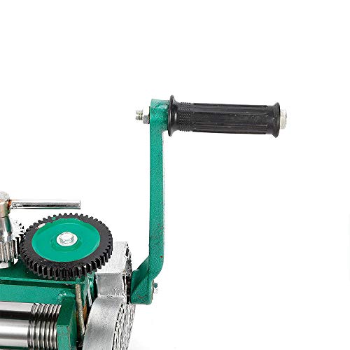 Stainless Alloy Manual Rolling Mill Machine Assembled Jewelry Metal Wire Reducing Thickness Press 85mm Tablett Green Jewelry DIY Tool