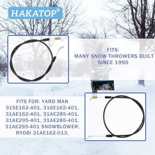 HAKATOP Snow Thrower Clutch Cable Replaces Cub Cadet 746-0910A, 746-0910 and MTD 746-0910A