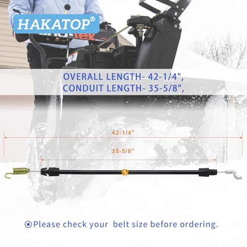 HAKATOP Snow Thrower Clutch Cable Replaces Cub Cadet 746-0910A, 746-0910 and MTD 746-0910A